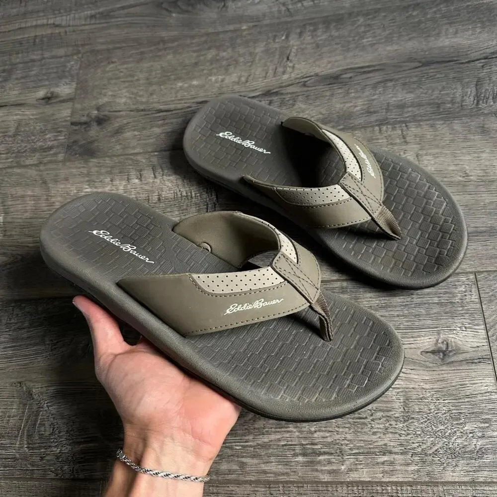 Swag Basic Grey Tan Eddie Bauer Thong Flip Flops